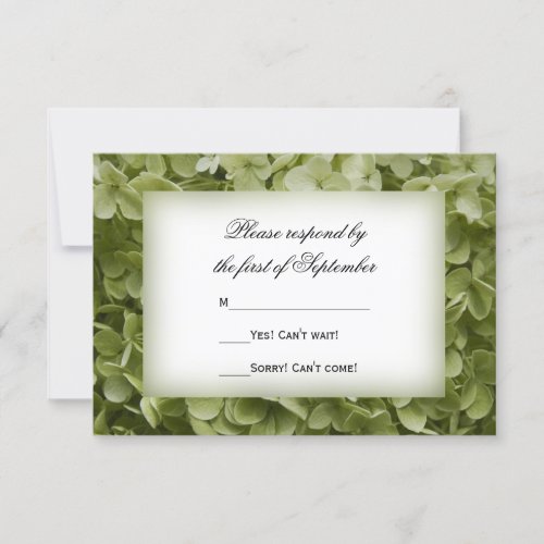 Green Annabelle Hydrangea Floral Wedding RSVP