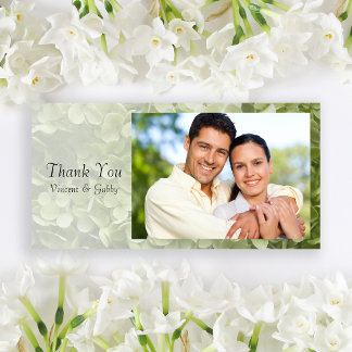 Green Annabelle Hydrangea Flower Thank You Card