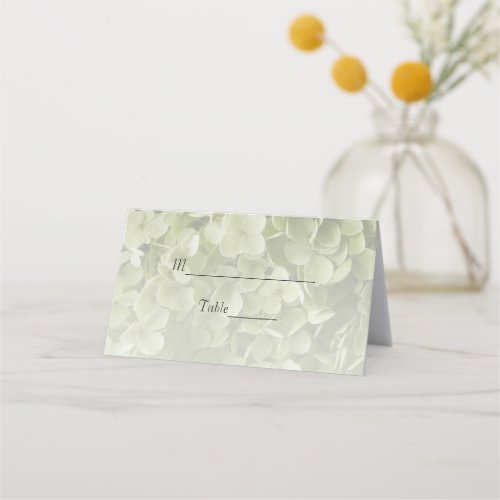 Green Annabelle Hydrangea Flowers Wedding Place Card