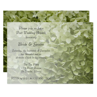Green Annabelle Hydrangea Post Wedding Brunch Card