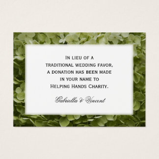 Green Annabelle Hydrangea Wedding Charity Favors