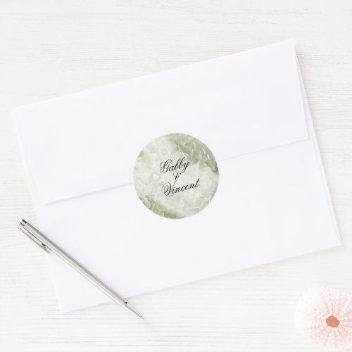 Green Annabelle Hydrangea Wedding Envelope Seals