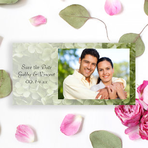 Green Annabelle Hydrangea Wedding Save the Date