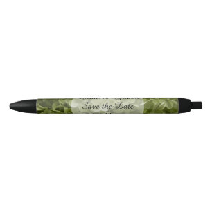 Green Annabelle Hydrangea Wedding Save the Date Pen