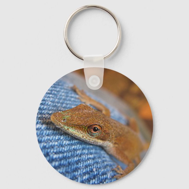 Green Anole Lizard Keychain (Front)