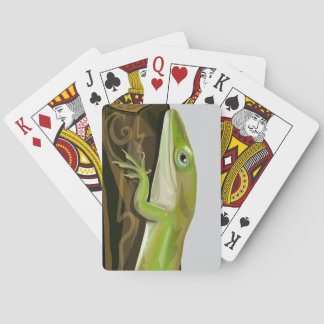 Green Anole Lizard Poker Cards