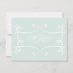 Green Antoinette Elegant Emblem Filigree Note Card