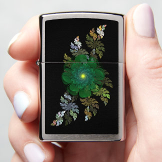 Green Apophysis Fractal Flower Zippo Lighter