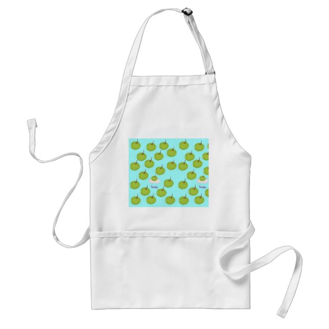 Green apple adult apron (Front)