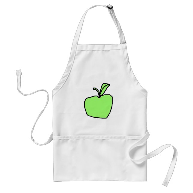 Green Apple. Adult Apron (Front)