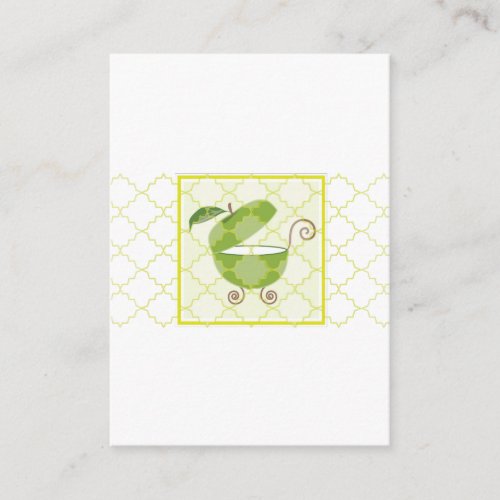 Green Apple Baby Carriage   Bring a Book Enclosure Card