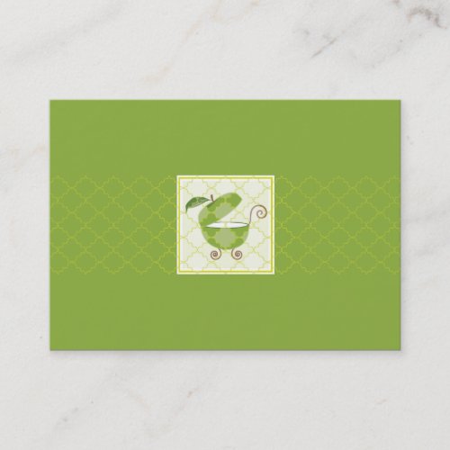 Green Apple Baby Carriage |  Information Card Business Card Template