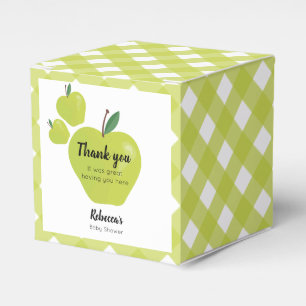 Green apple baby shower favor boxes