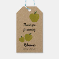 Green apple baby shower gift tags