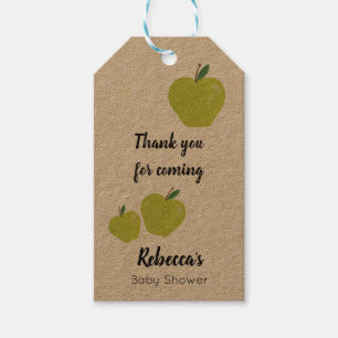 Green apple baby shower gift tags