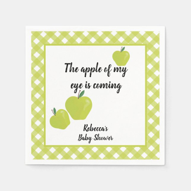 Green apple baby shower napkins (Front)