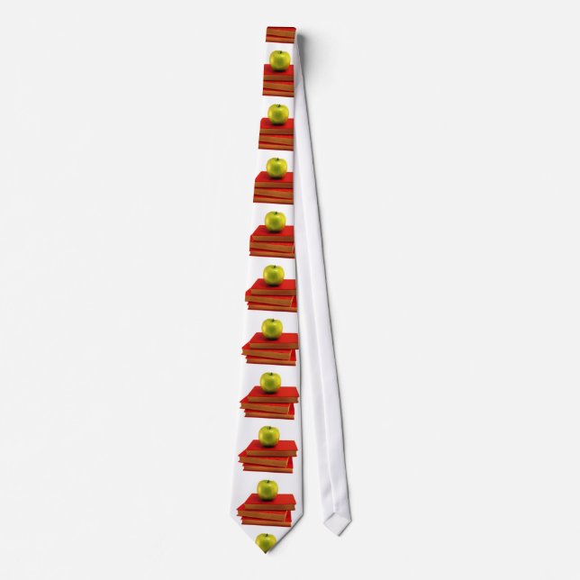 Green Apple & Books Tie (Front)