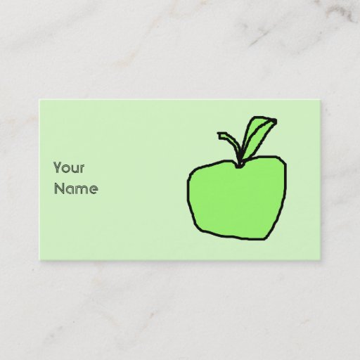 Customizable Green Apple. Business Card Template