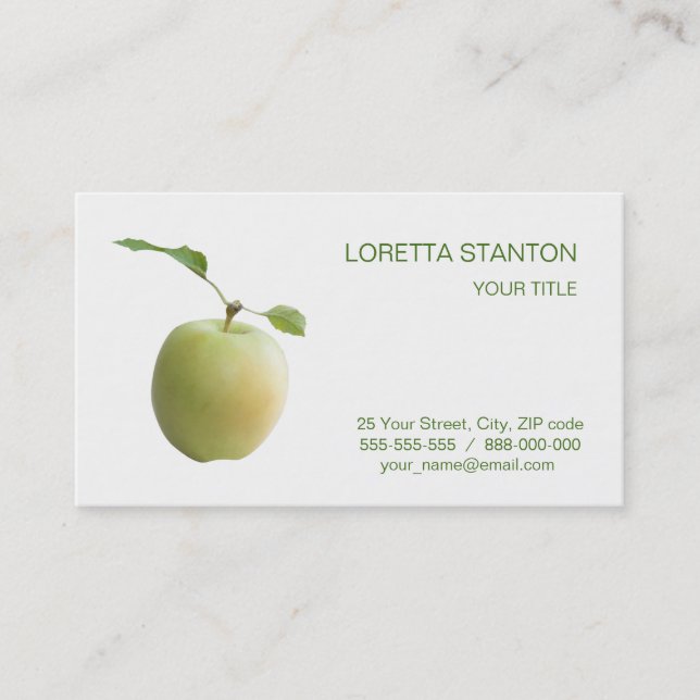 Green apple business card (Front)