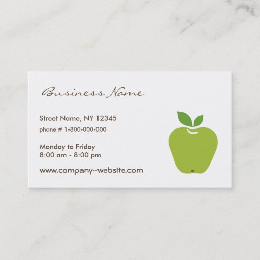 Customizable Green Apple Business Card