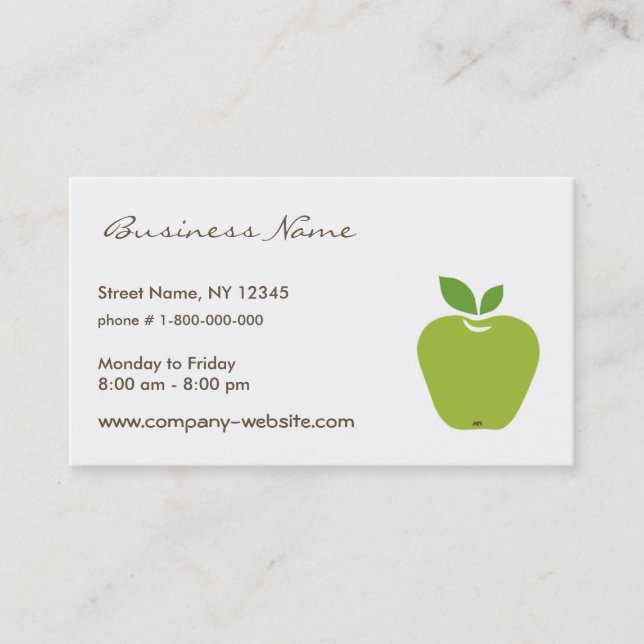 Green Apple Business Card (Front)