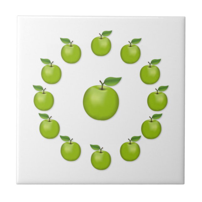 Green Apple Ceramic Tile (Front)