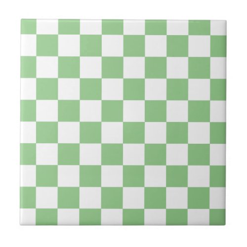 Green Apple Checkerboard Ceramic Tile