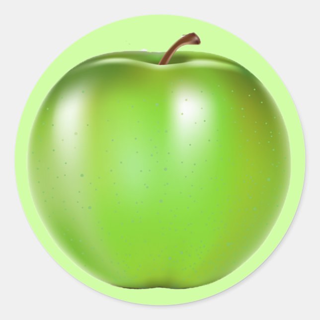 GREEN APPLE CLASSIC ROUND STICKER (Front)