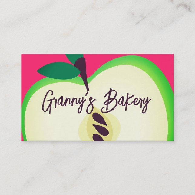 green apple cooking baking culinary fruit business card (Front)