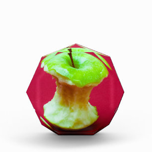 Green apple core acrylic award