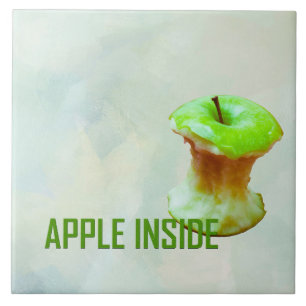 Green apple core ceramic tile