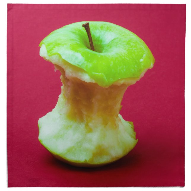 Green apple core cloth napkin (Front)