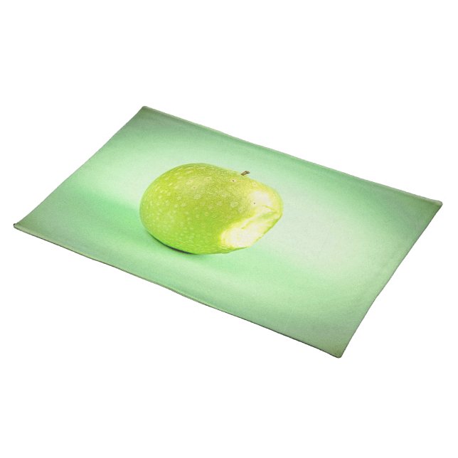 "Green Apple" Cute Photo. Buy Now Cloth Placemat (On Table)
