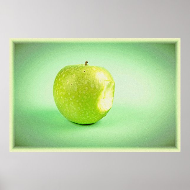 "Green Apple" Cute Photo. Buy Now Poster (Front)