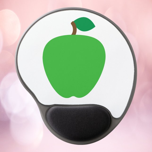 Green Apple Fruit Gel Mouse Pad (A gel mouse pad with a green apple.)