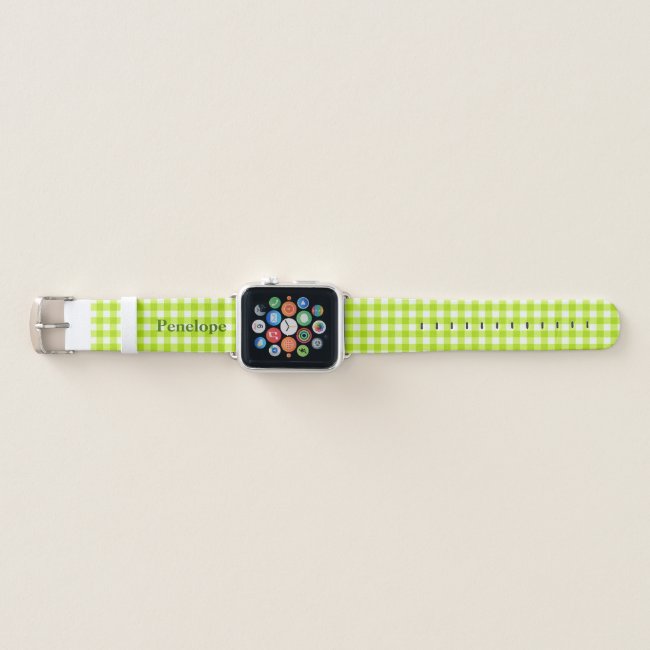 Green Apple Gingham Add Your Name