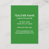 Green Apple Keep Calm and Teach On Business Card (Back)