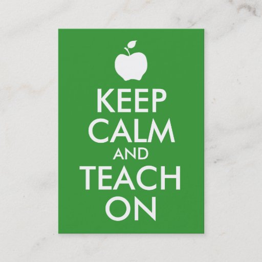 Customizable Green Apple Keep Calm and Teach On Business Card