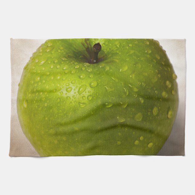 Green apple kitchen towel (Horizontal)