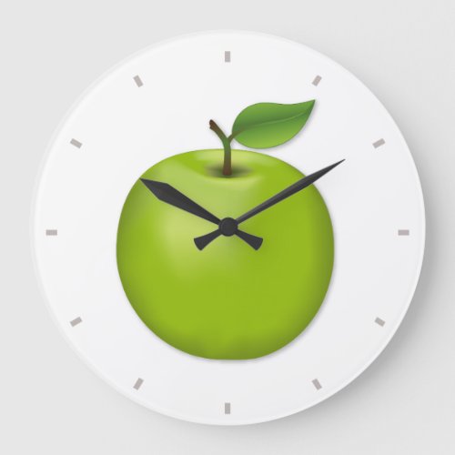 Green Apple  Large Clock