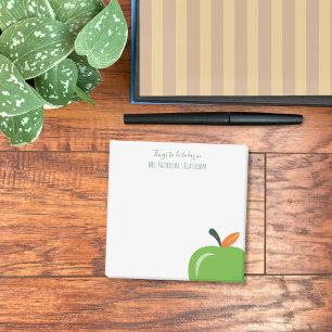 Green Apple Modern Teacher Small Post-It Notes