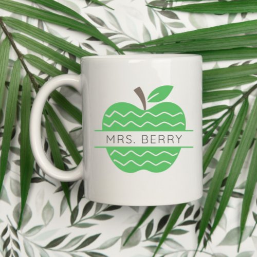 Green Apple Number One Teacher Coffee Mug