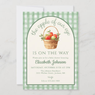 Green Apple Of Our Eye Gender Neutral Baby Shower Invitation