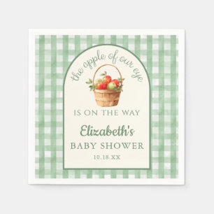 Green Apple Of Our Eye Gender Neutral Baby Shower Napkins