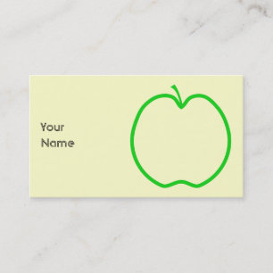 Green Apple Outline. Business Card