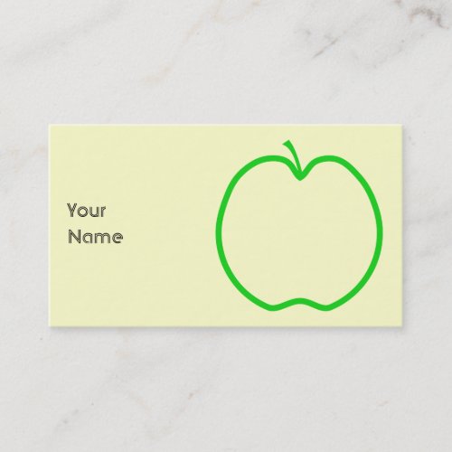 Green Apple Outline. Business Card Templates