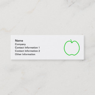 Green Apple Outline. Mini Business Card