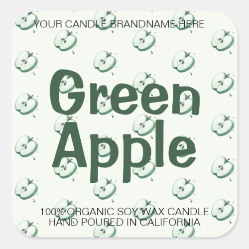Green Apple Pattern Patterned Soy Candles Labels 