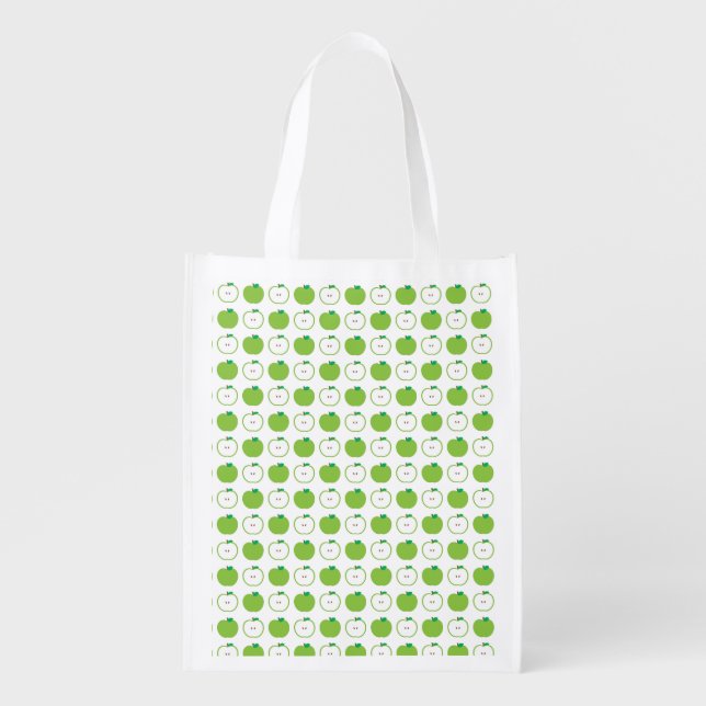 Green Apple Pattern Reusable Bag (Front)