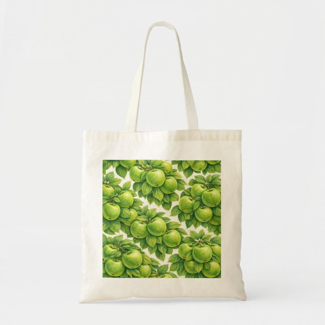 Green Apple Pattern Tote Bag (Front)